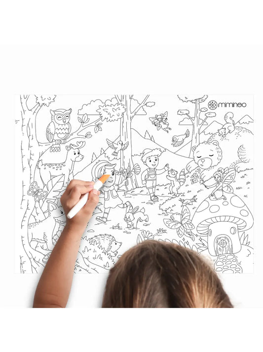 Reusable Coloring Tablemat - Enchanted Forest