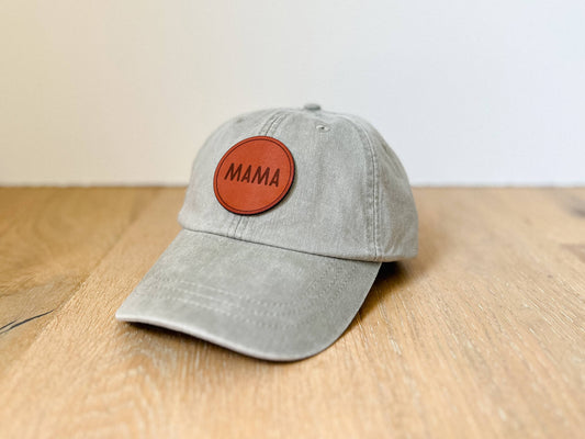 Mama Leather Patch Hat • Modern Mama Neutral Baseball Cap