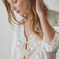 Eyelet V-Neck Tie Front Top