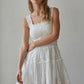 Eyelet Smocked Sleeveless Mini Dress