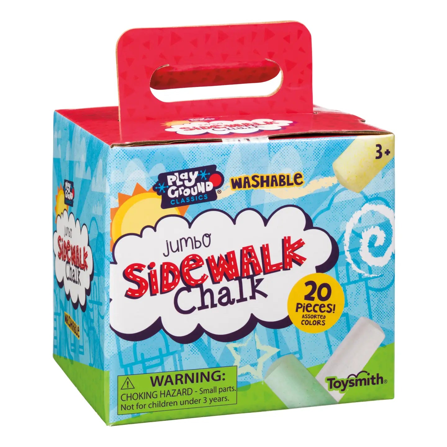 Playground Classics Jumbo Sidewalk Chalk, Assorted Colors