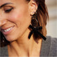 Black Clara Velvet Bow Hoop Earrings