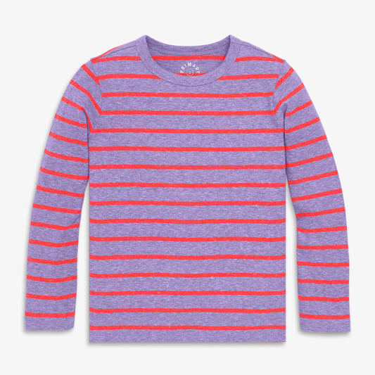 Heathered Long Sleeve Stripe Tee