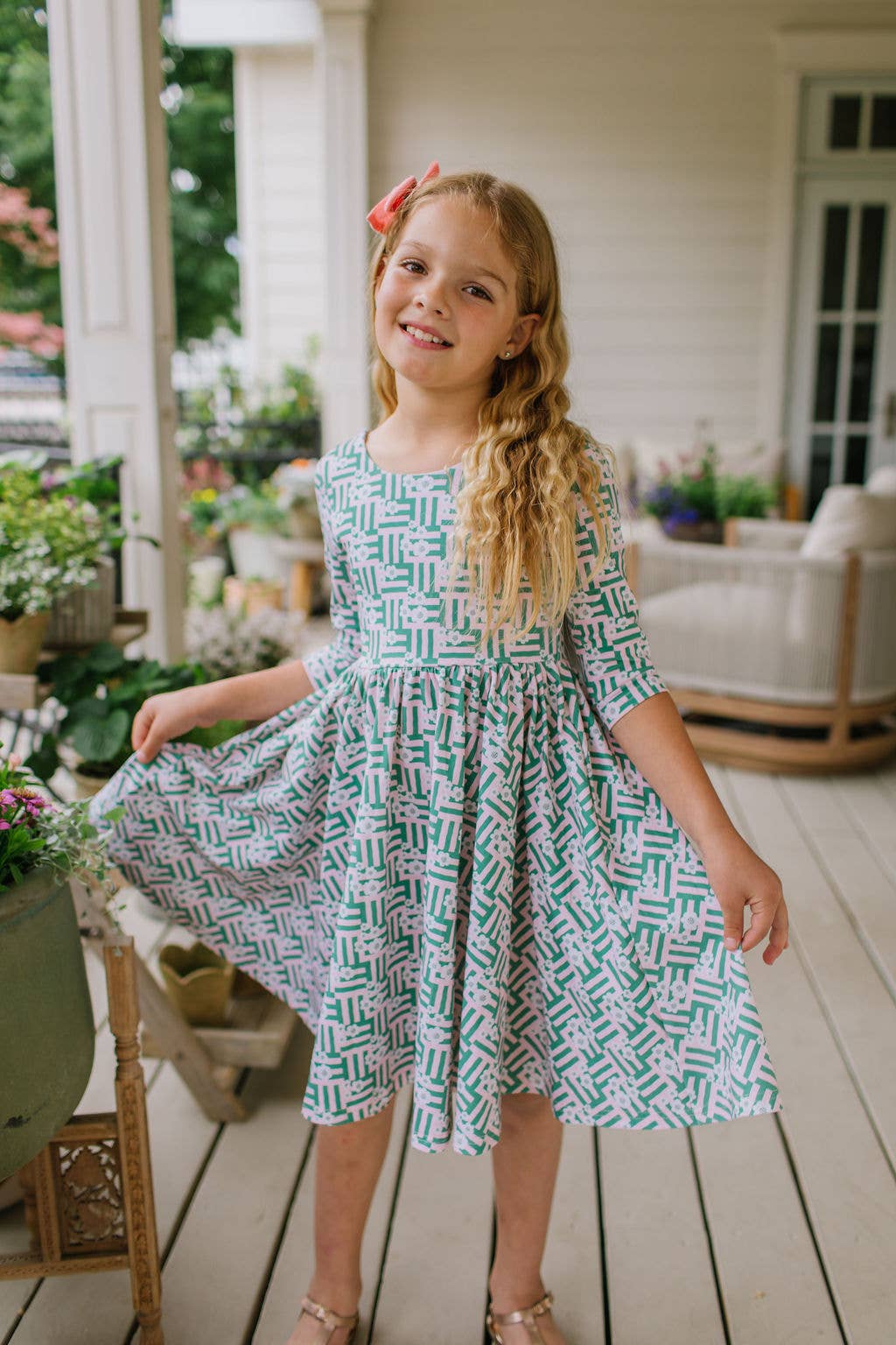 Emile Dress- Wildflower Grid