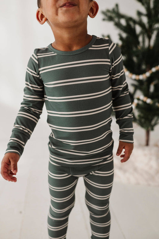 Bamboo Two Piece Set- Pine Stripe