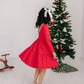 Gwendolyn Ruffle Dress- Scarlet