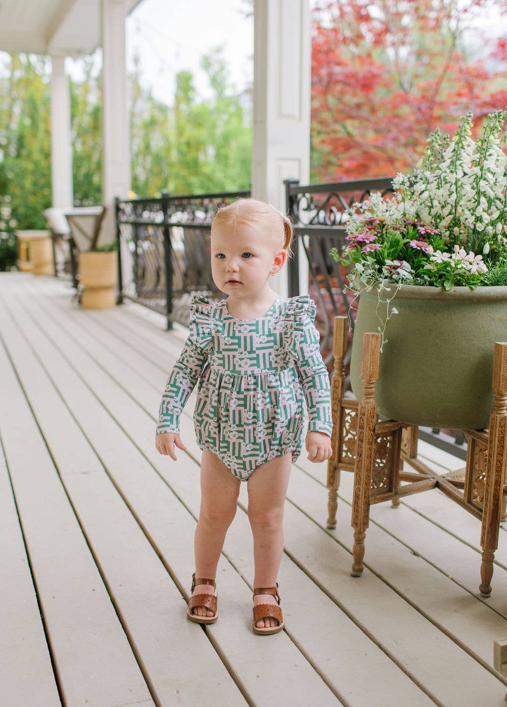 Leah Romper- Wildflower Grid