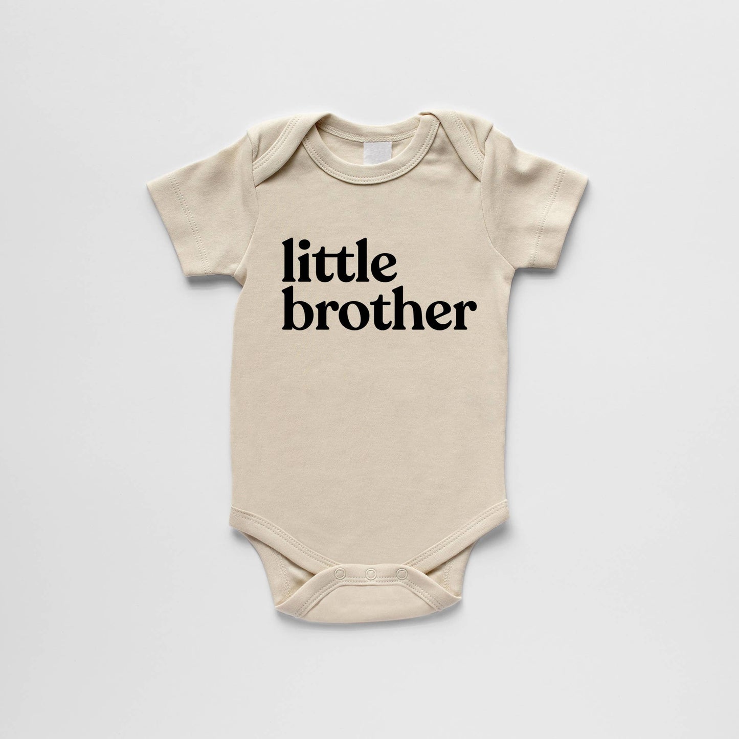 Cream Little Brother Organic Baby *LONG Sleeve* Bodysuit