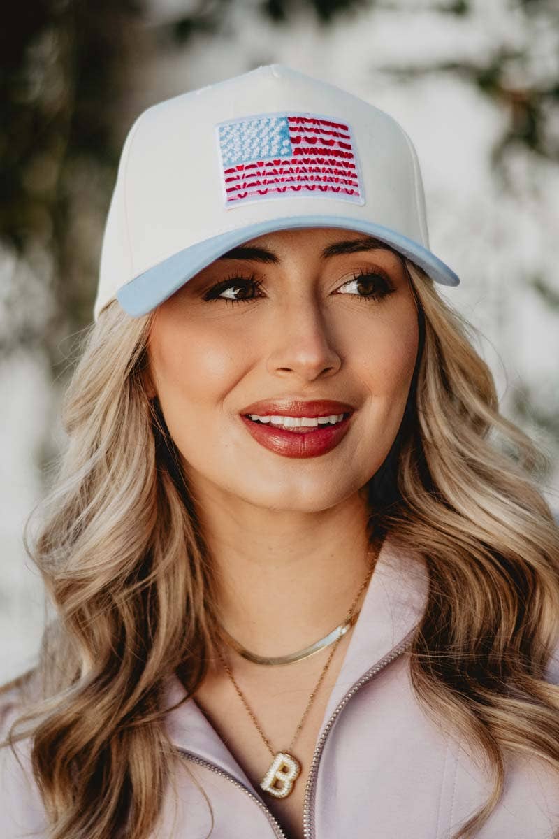 American Flag Two-Toned Hat