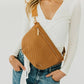 Diagonal Woven Westlyn Bum Bag - Brown