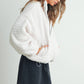 Fall Collared Puffer Jacket - Cream