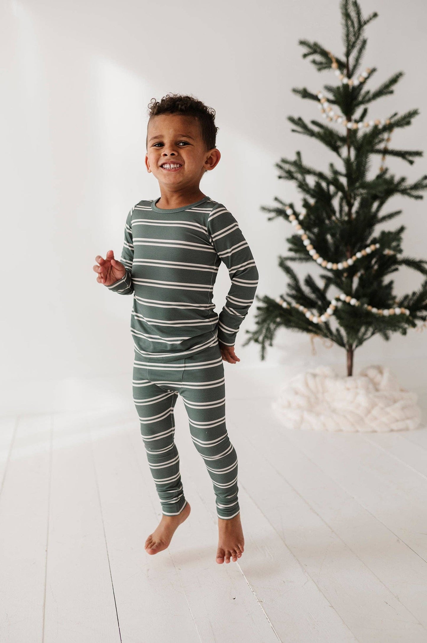 Bamboo Two Piece Set- Pine Stripe