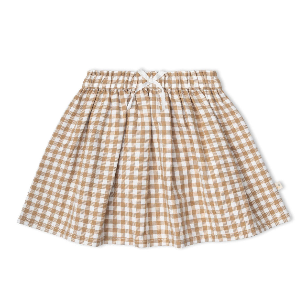 Organic Twill Skirt - Oat Gingham