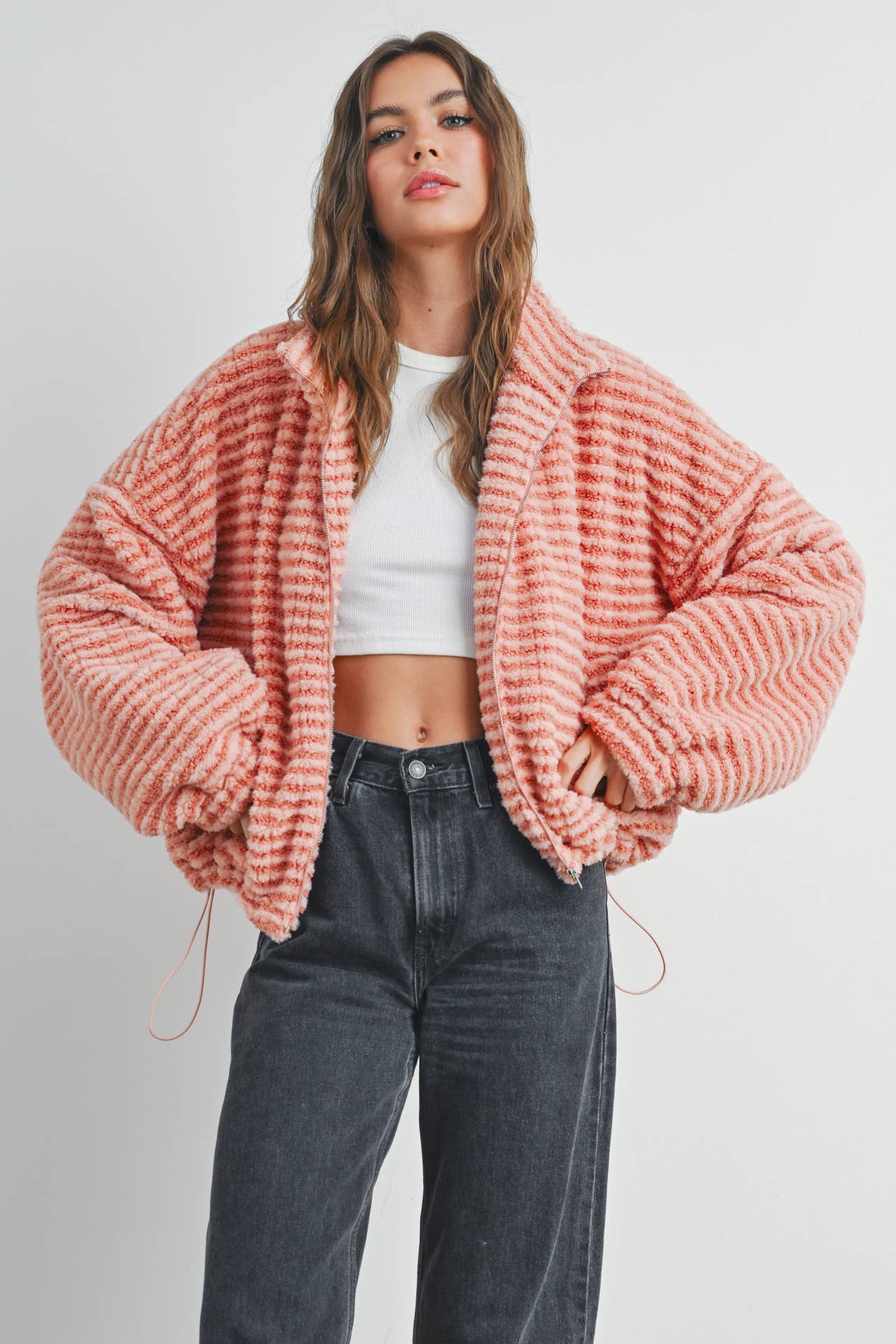 Fall Collared Puffer Jacket - Terracotta
