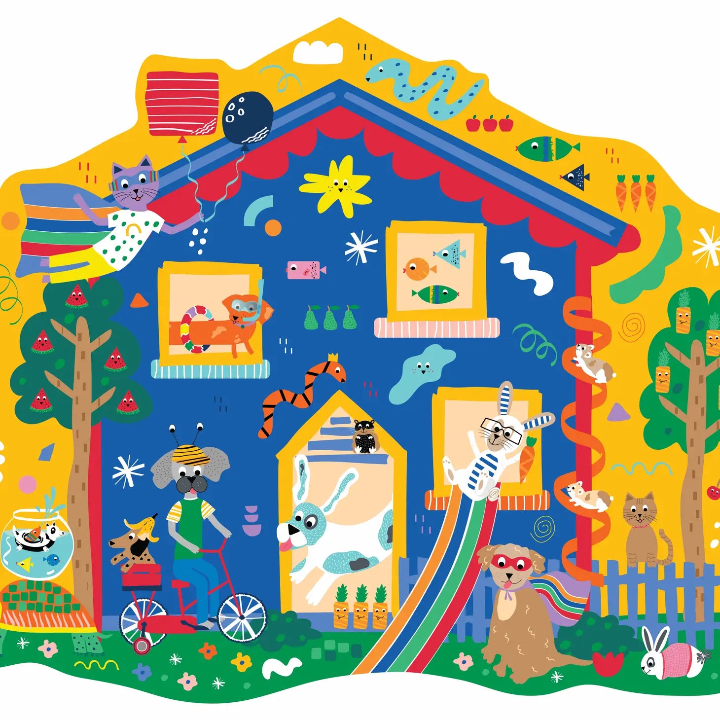 Pets 80pc "Pet House" Shaped Jigsaw with Shaped Box - Lulie