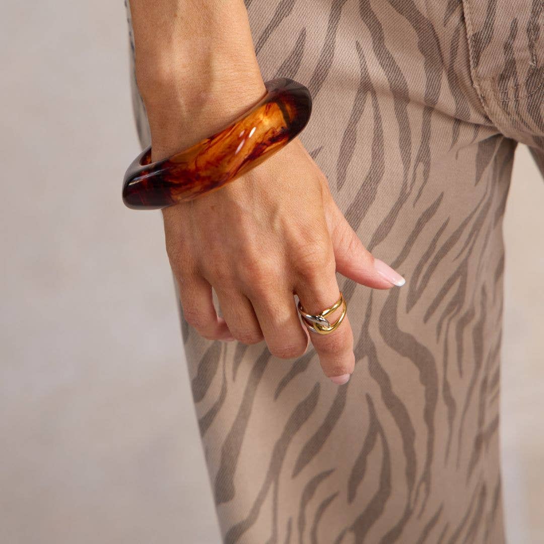 Mixed Metal Waterproof Twist Ring