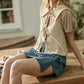 Front Tie Gingham Top
