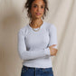 Flora Sweater Rib Long Sleeve- Heather Grey