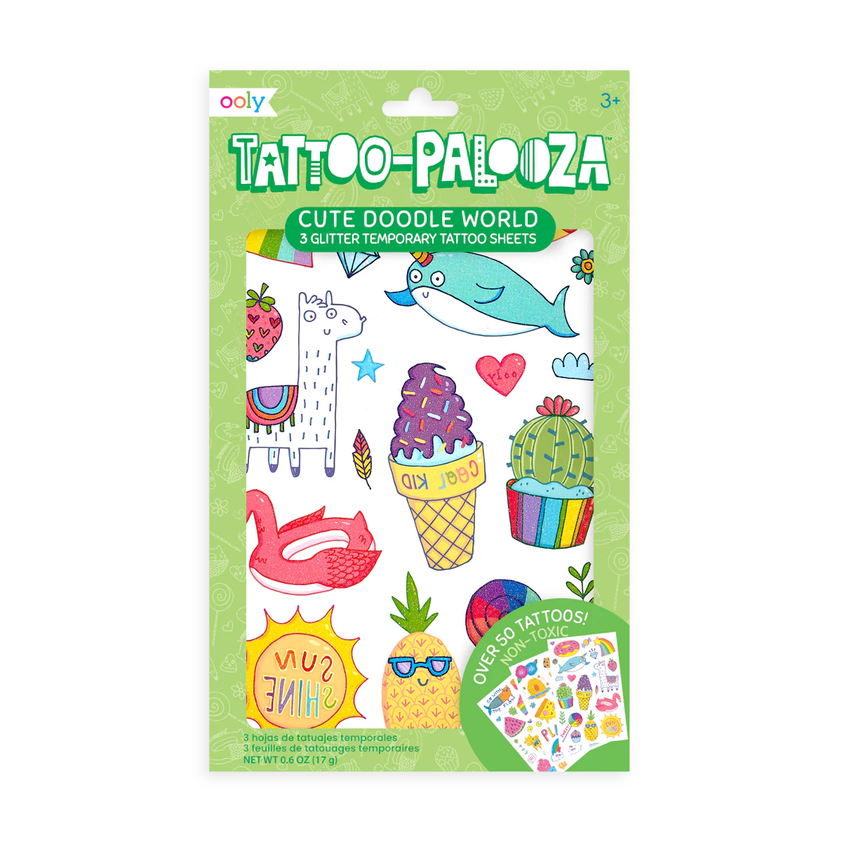 Tattoo-Palooza temporary Tattoo: Cute Doodle World