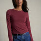Jamie Recycled Cotton Long Sleeve- Dark Burgundy