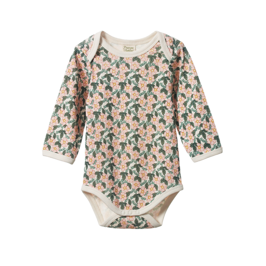 Long Sleeve Bodysuit- Garland Print