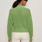 Open Knit 1/2 Zip Sweater Detox Green