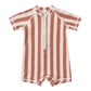 Zip Rashguard- Retro Poppy Stripe