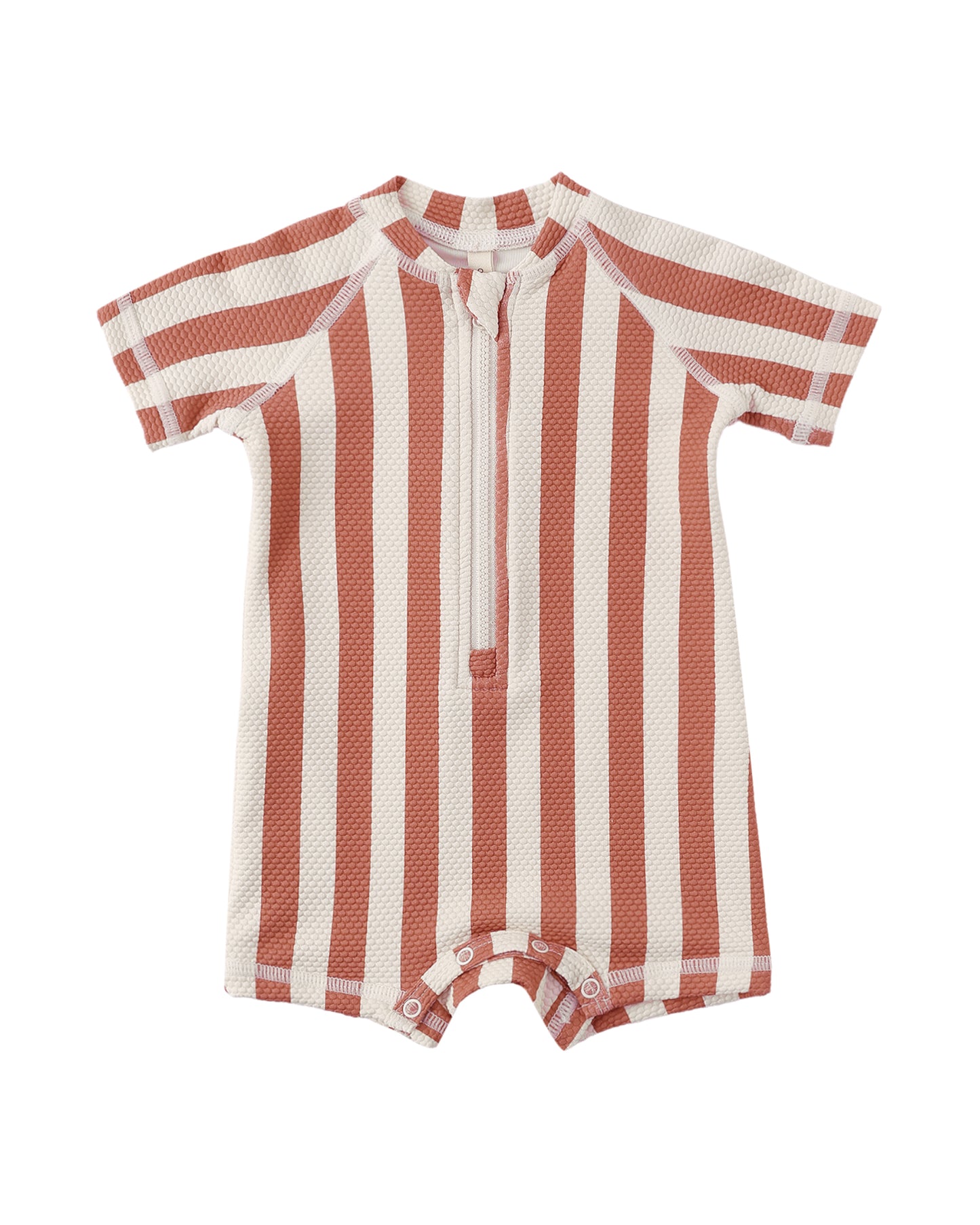 Zip Rashguard- Retro Poppy Stripe