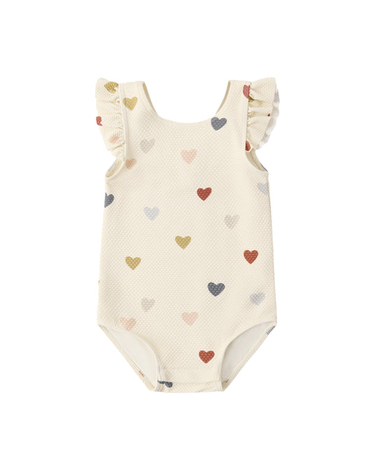 Scoop Back Swimsuit- Confetti Hearts