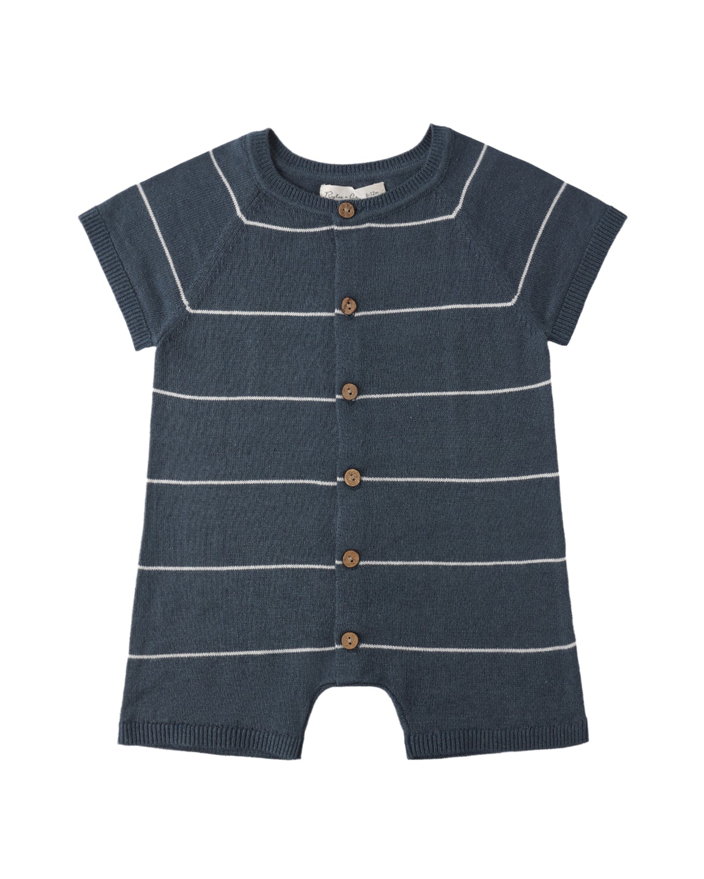 Liam Knit Romper- Navy Stripe