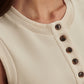 Marla Button Placket Tank- Pristine