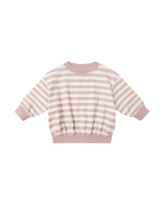 Relaxed Sweatshirt- Pink Stripe