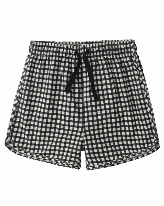 Swim Trunk- Black Gingham