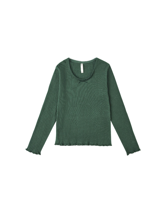 Ribbed Long Sleeve- Green