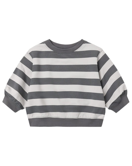 Oversized Crew Sweatshirt- Midnight Stripe