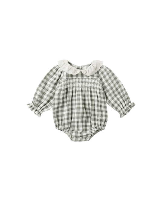 Callie Romper- Forest Check