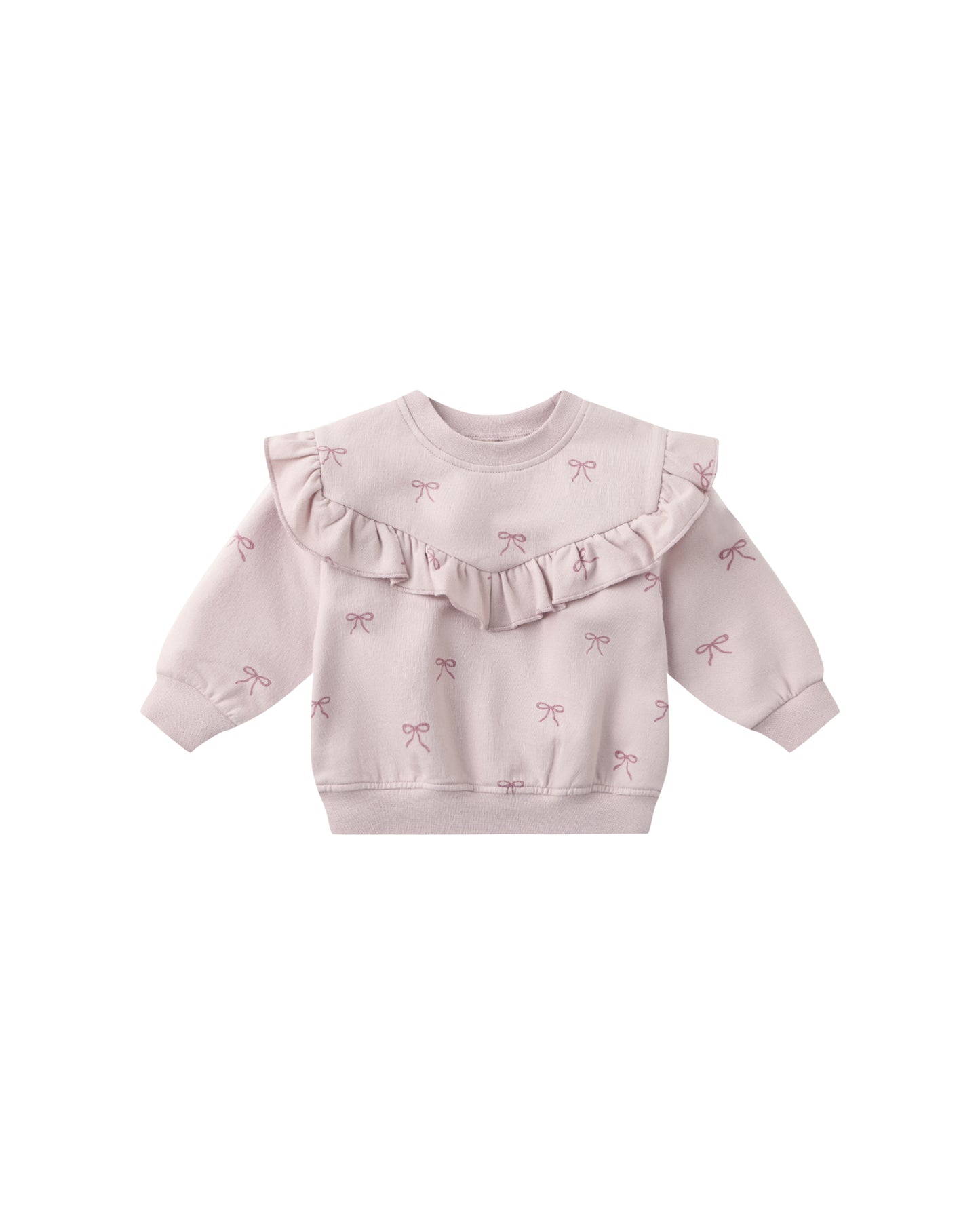 Ruffle Fleece Sweatshirt- Bows