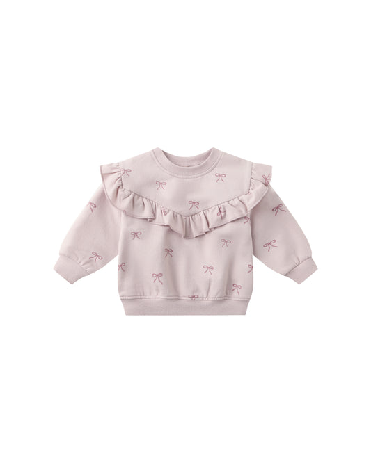 Ruffle Fleece Sweatshirt- Bows