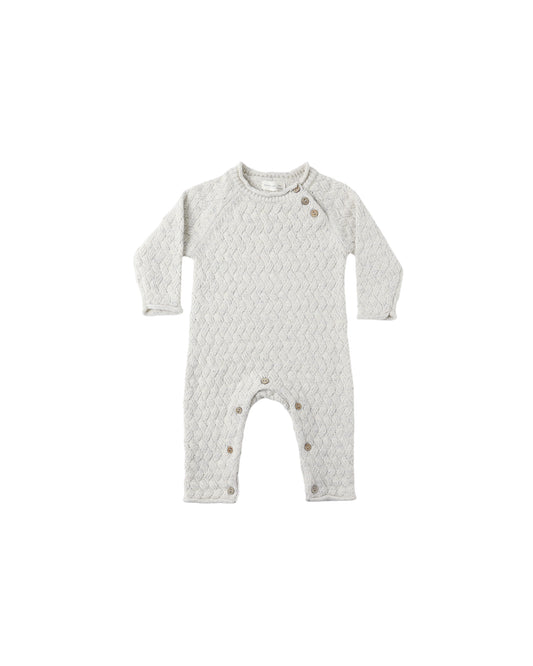 Cozy Heather Knit Jumpsuit- Blue
