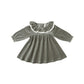 Velour Baby Dress- Forest