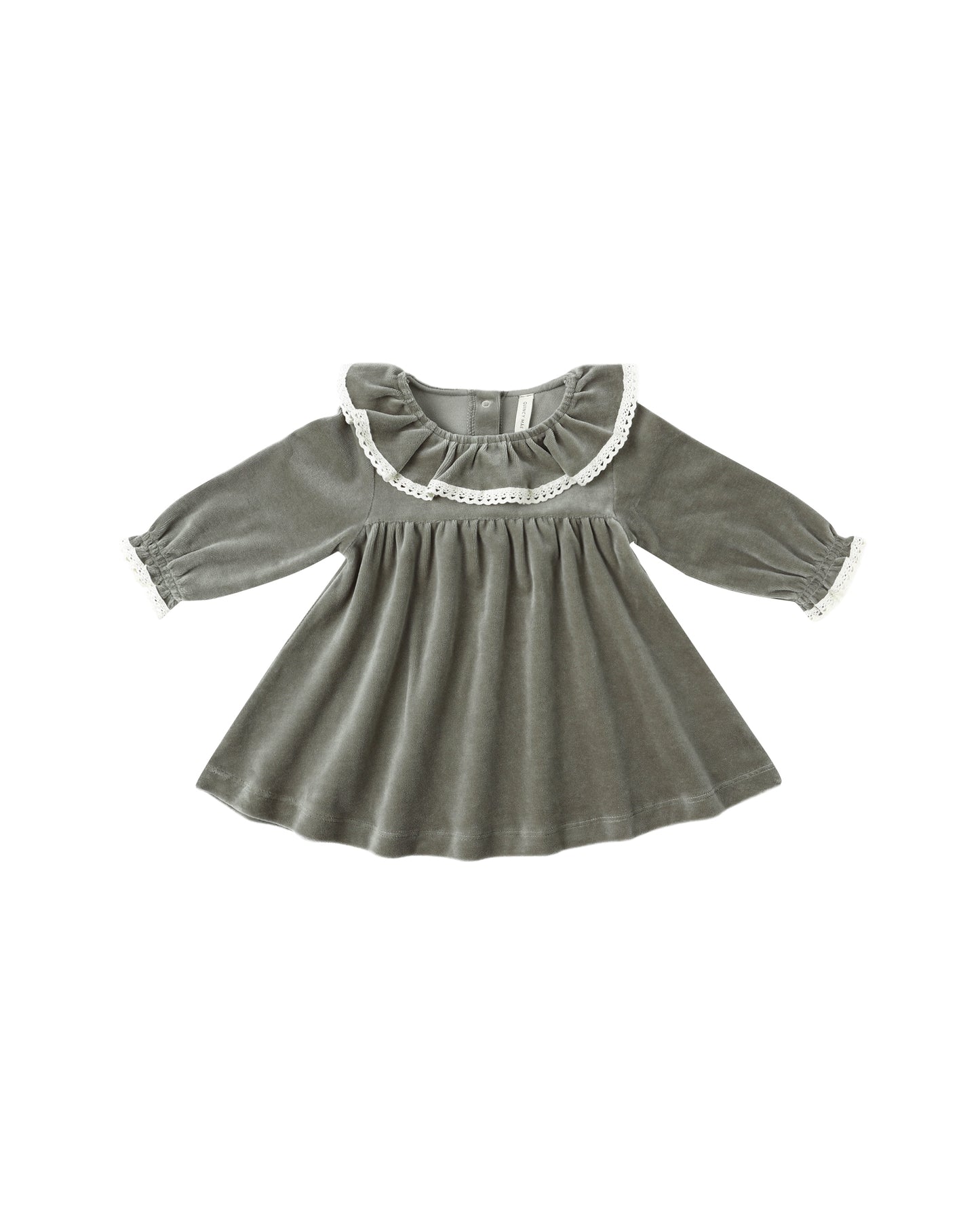 Velour Baby Dress- Forest