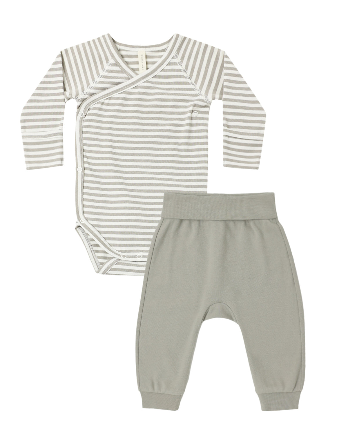 Side Snap Bodysuit + Pant Set- Laurel Stripe