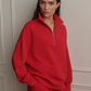 Hawley Half Zip Sweat- Red Marl