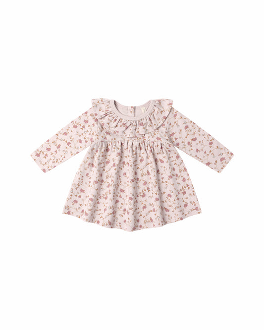 Ruffle Collar Jersey Dress- Garden