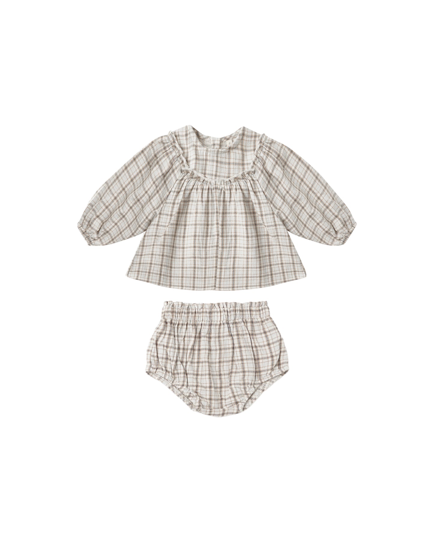 Mia Top + Bloomer Set- Blue Plaid