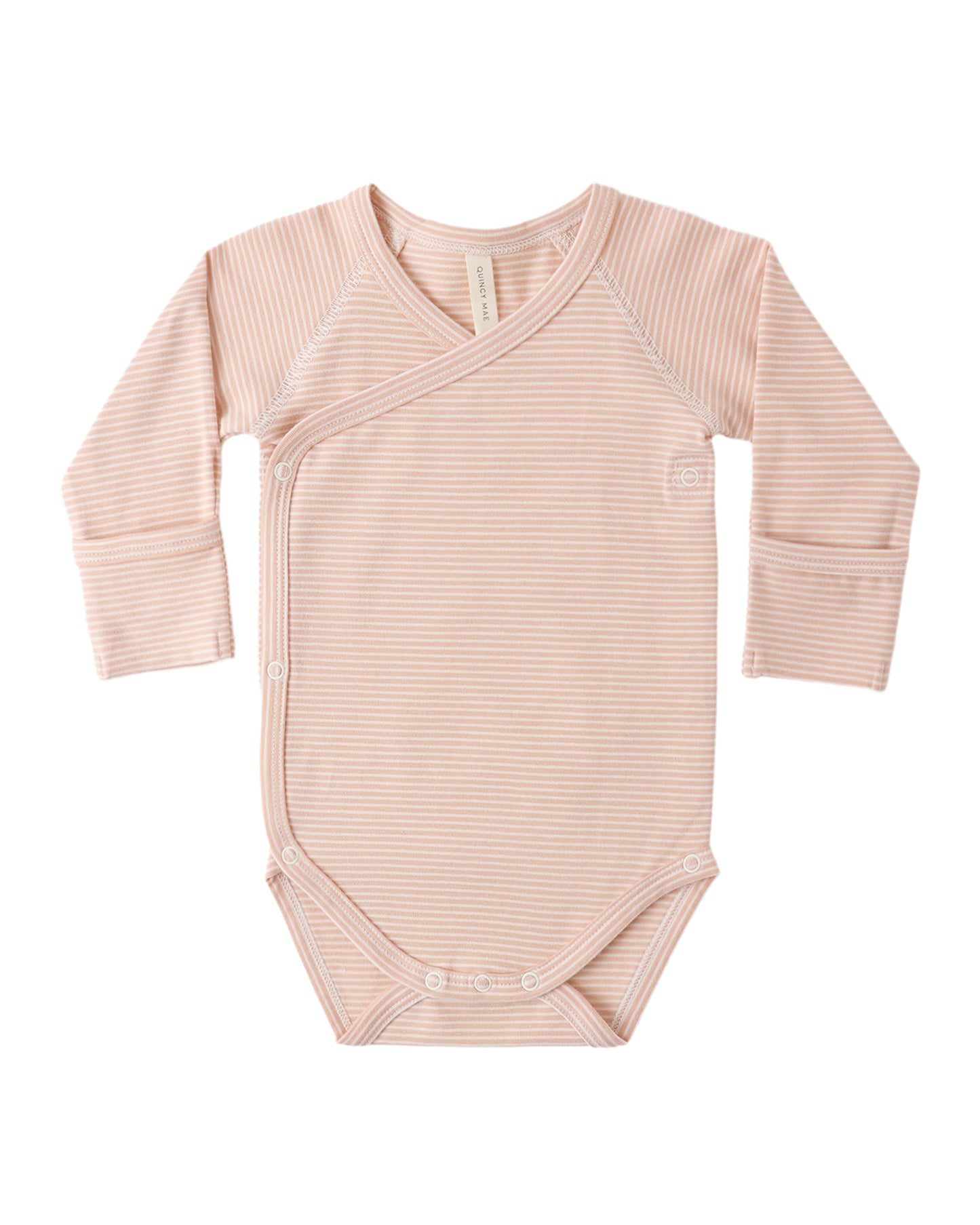 Side Snap Bodysuit Melon Micro Stripe