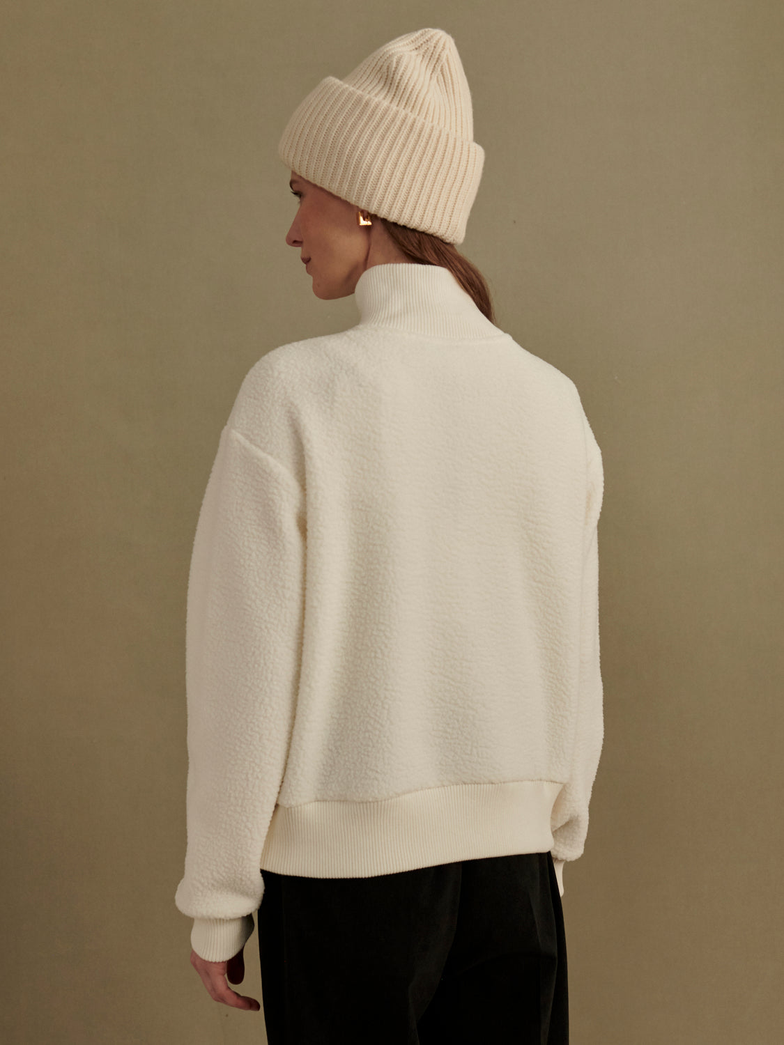 Jaylin Half-Zip Fleece- Egret