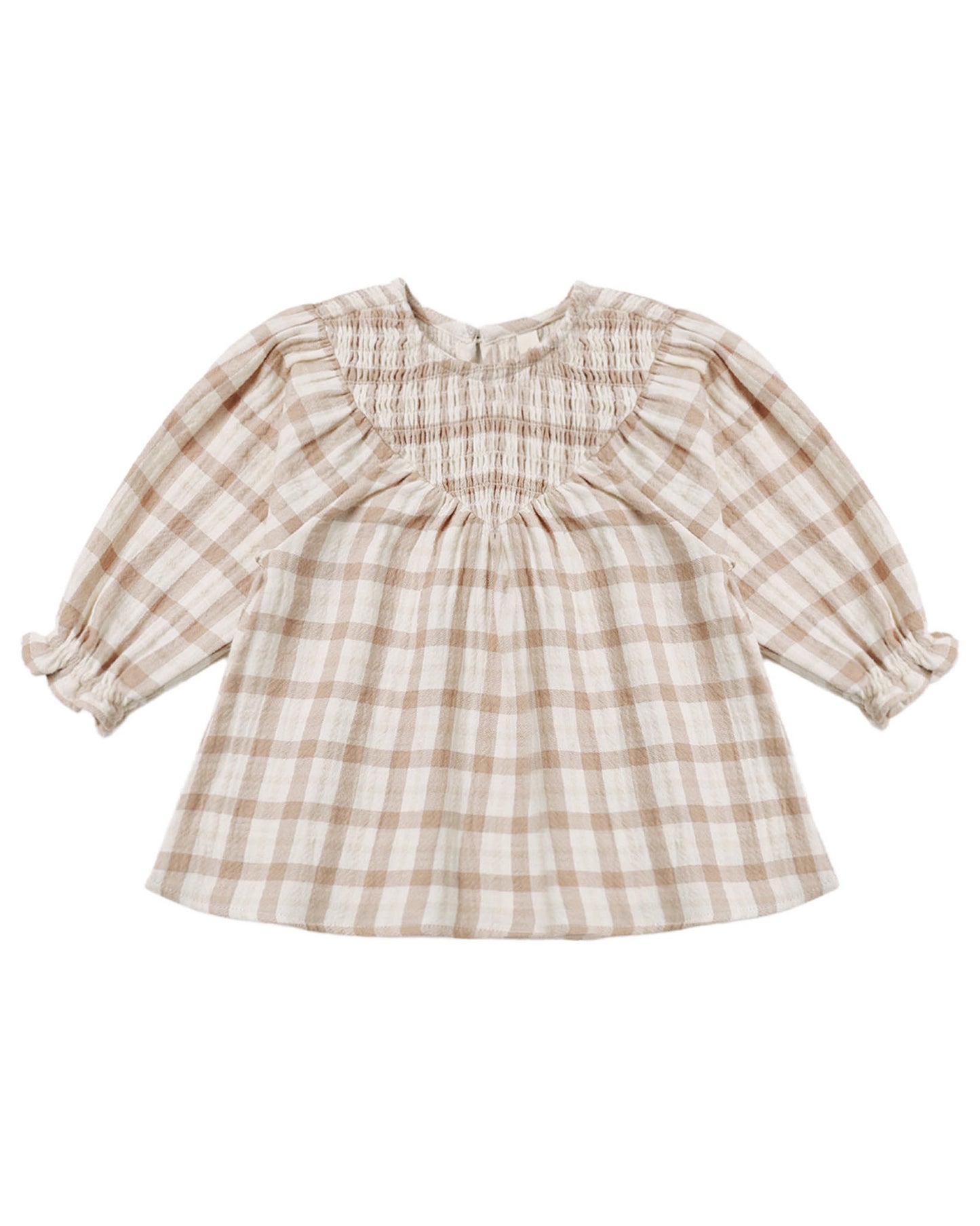 V Smocked Dress- Rustic Plaid