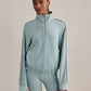 Sian Cropped Half Zip Sweat- Tourmaline