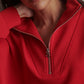 Hawley Half Zip Sweat- Red Marl